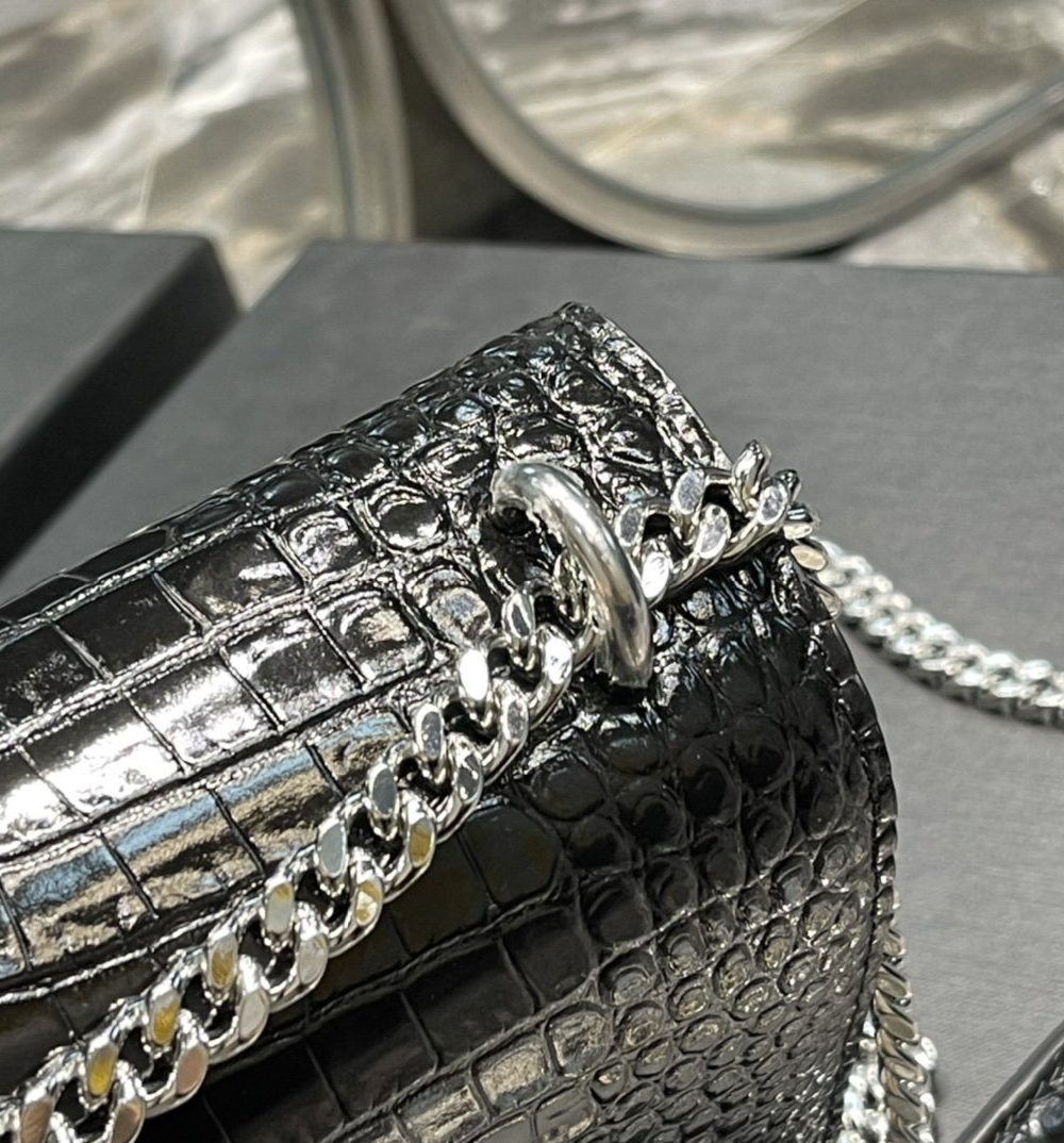 [REP 1:1] Saint Laurent Sunset Medium Chain Bag Black For Women 8.6in/22cm YSL 442906DND0U1000