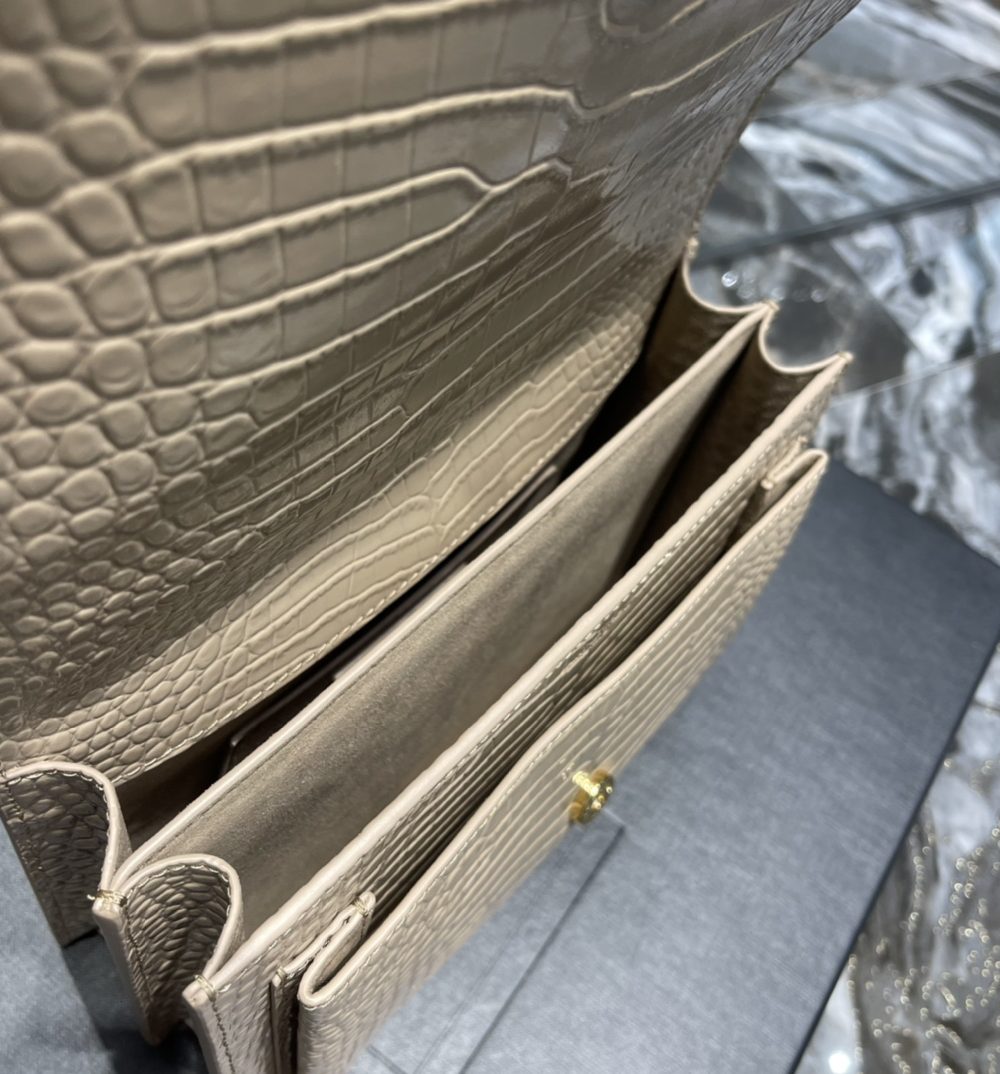 [REP 1:1] Saint Laurent Sunset Medium Chain Bag For Women 8.6in/22cm Beige YSL 442906DND0J2721