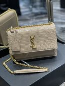 [REP 1:1] Saint Laurent Sunset Medium Chain Bag For Women 8.6in/22cm Beige YSL 442906DND0J2721