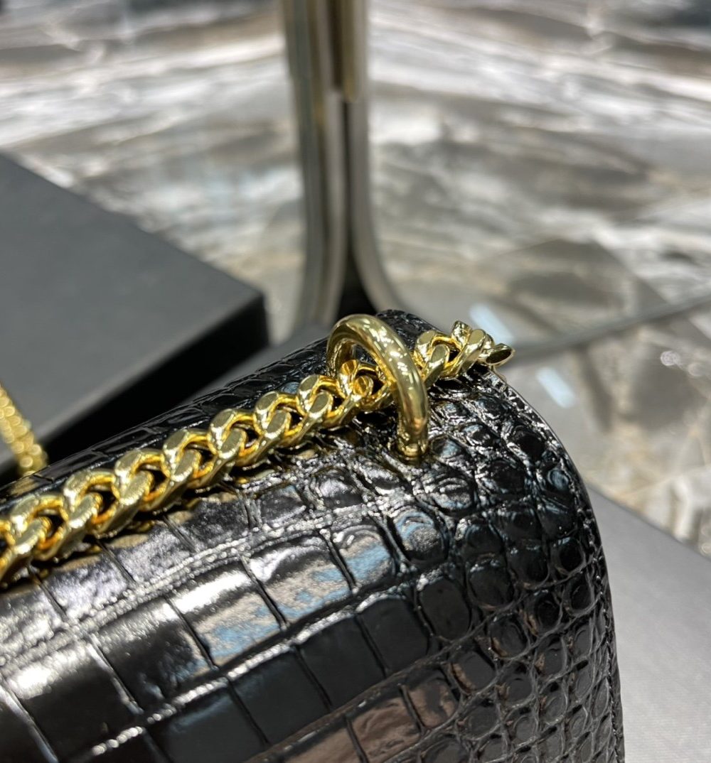 [REP 1:1] Saint Laurent Sunset Medium Chain Bag For Women 8.6in/22cm Black YSL 442906DND0J1000