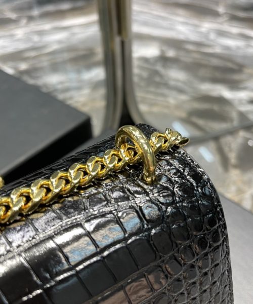 [REP 1:1] Saint Laurent Sunset Medium Chain Bag For Women 8.6in/22cm Black YSL 442906DND0J1000