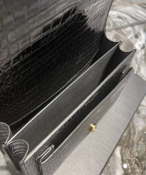 [REP 1:1] Saint Laurent Sunset Medium Chain Bag For Women 8.6in/22cm Black YSL 442906DND0J1000