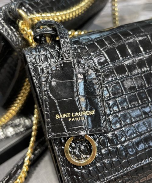 [REP 1:1] Saint Laurent Sunset Medium Chain Bag For Women 8.6in/22cm Black YSL 442906DND0J1000