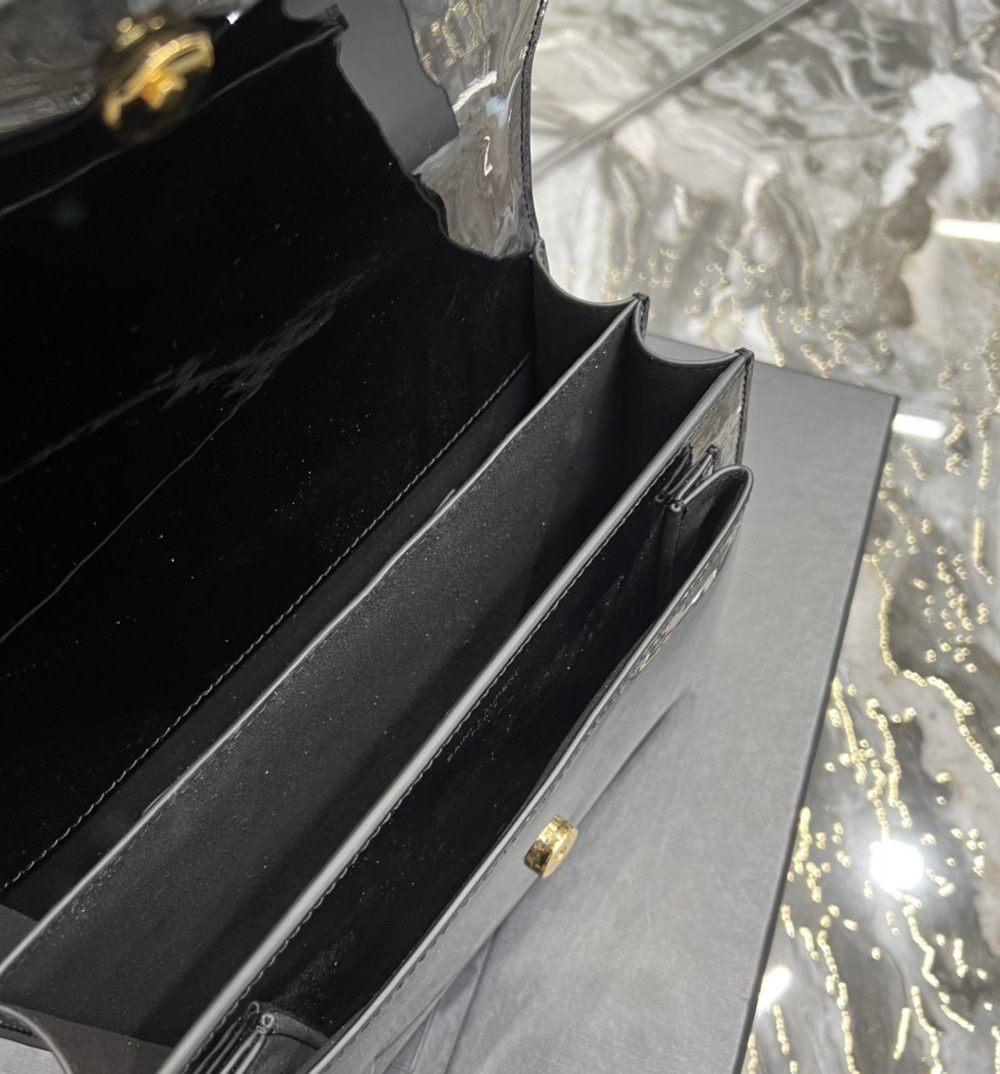 [REP 1:1] Saint Laurent Sunset Medium Chain Bag For Women 8.6in/22cm Black YSL