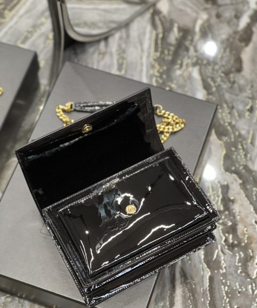 [REP 1:1] Saint Laurent Sunset Medium Chain Bag For Women 8.6in/22cm Black YSL