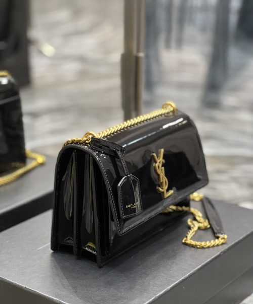 [REP 1:1] Saint Laurent Sunset Medium Chain Bag For Women 8.6in/22cm Black YSL