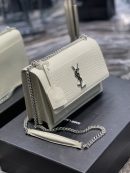 [REP 1:1] Saint Laurent Sunset Medium Chain Bag For Women 8.6in/22cm White YSL 442906DND0N9207