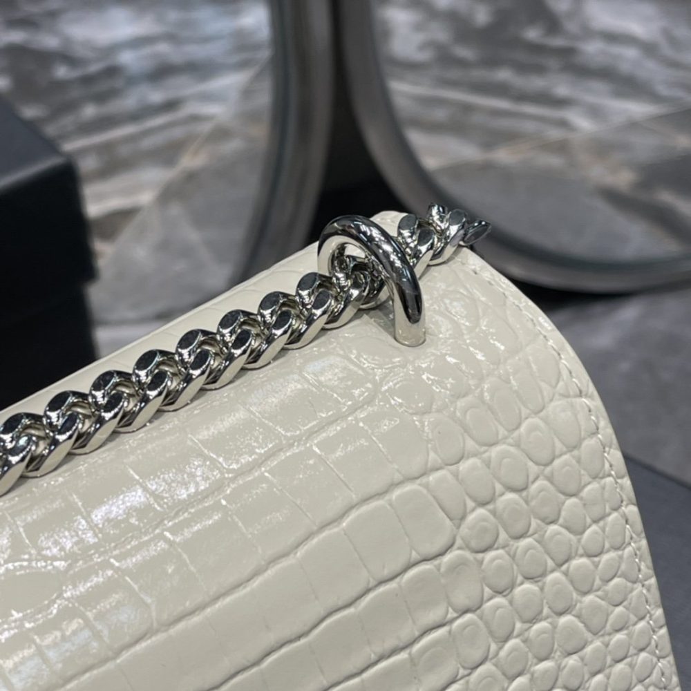 [REP 1:1] Saint Laurent Sunset Medium Chain Bag For Women 8.6in/22cm White YSL 442906DND0N9207 - Image 6