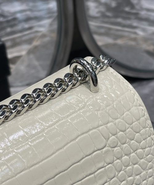 [REP 1:1] Saint Laurent Sunset Medium Chain Bag For Women 8.6in/22cm White YSL 442906DND0N9207