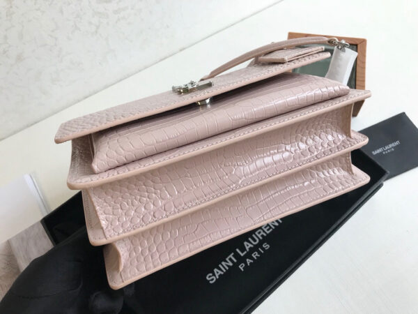 [REP 1:1] Saint Laurent Sunset Medium Chain Bag Light Pink For Women 8.6in/22cm YSL 442906DND0N1202