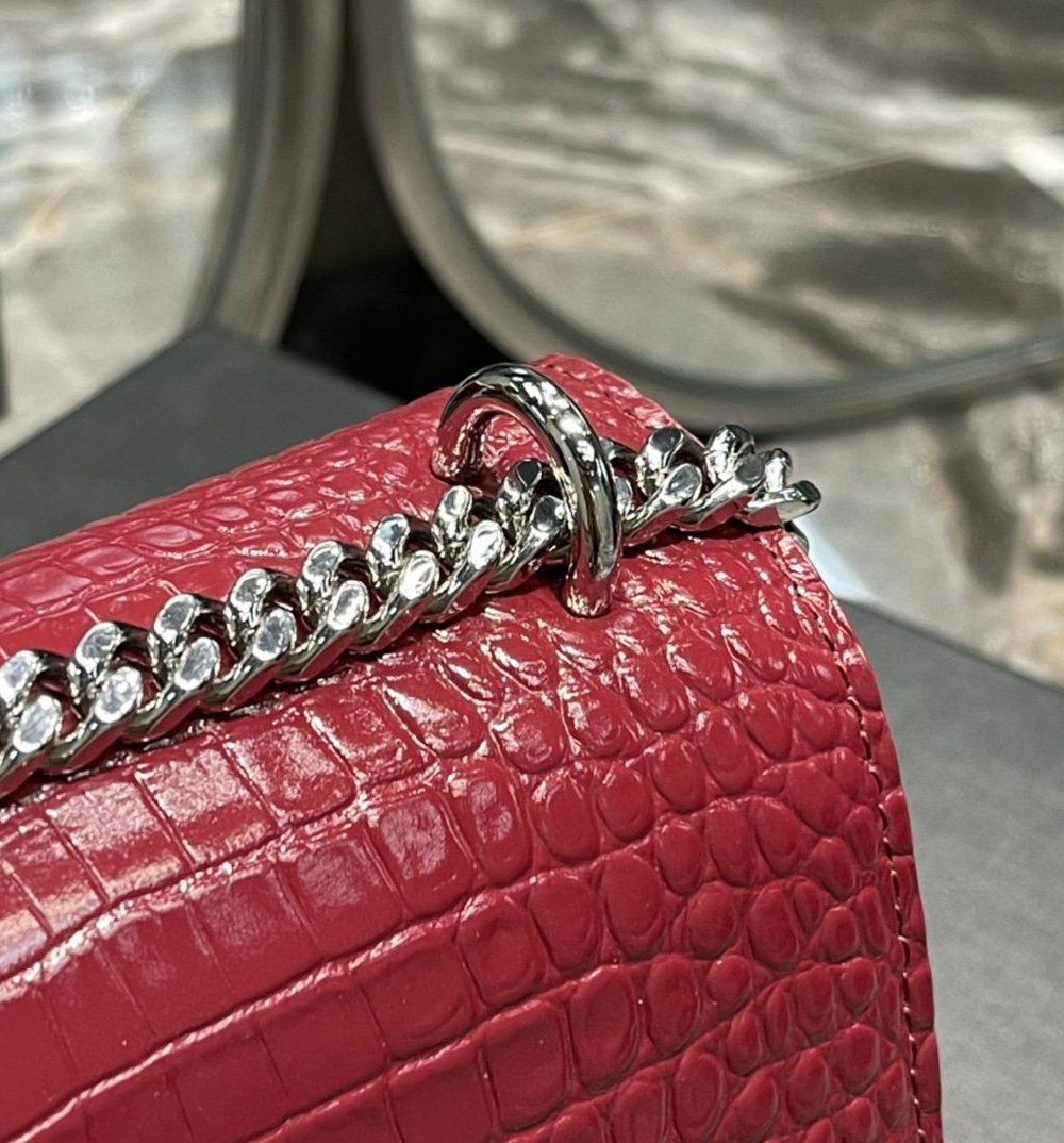[REP 1:1] Saint Laurent Sunset Medium Chain Bag Red For Women 8.6in/22cm YSL