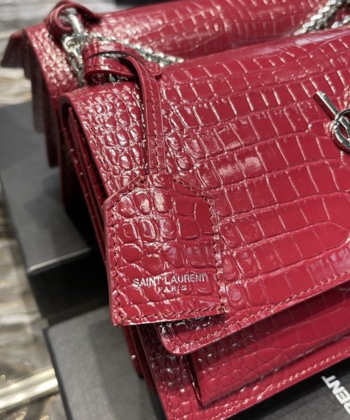 [REP 1:1] Saint Laurent Sunset Medium Chain Bag Red For Women 8.6in/22cm YSL