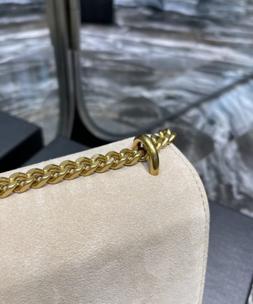 [REP 1:1] Saint Laurent Sunset Medium Chain Bag White For Women 9.8in/22cm YSL