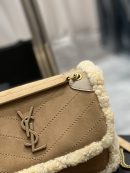 [REP 1:1] Saint Laurent Taupe Shearling Medium Niki Bag Brown For Women, Women's Bags 8.66in/22cm YSL‎