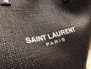 [REP 1:1] Saint Laurent Teddy Medium Canvas Handle Bucket Tote Bag Black For Women 13in/33cm YSL 551595 96W1E 1000