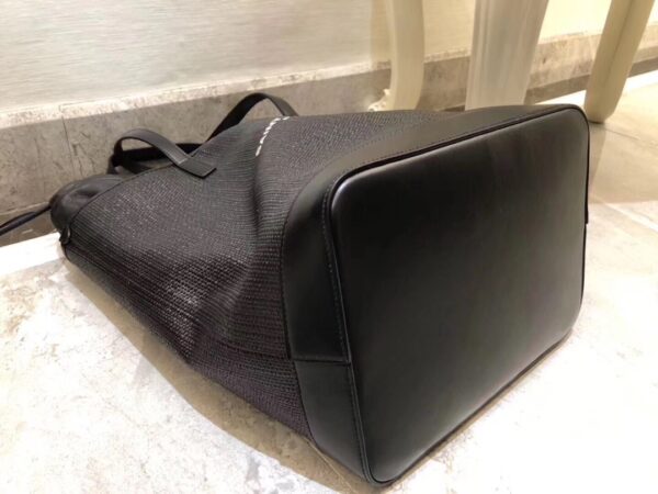 [REP 1:1] Saint Laurent Teddy Medium Canvas Handle Bucket Tote Bag Black For Women 13in/33cm YSL 551595 96W1E 1000