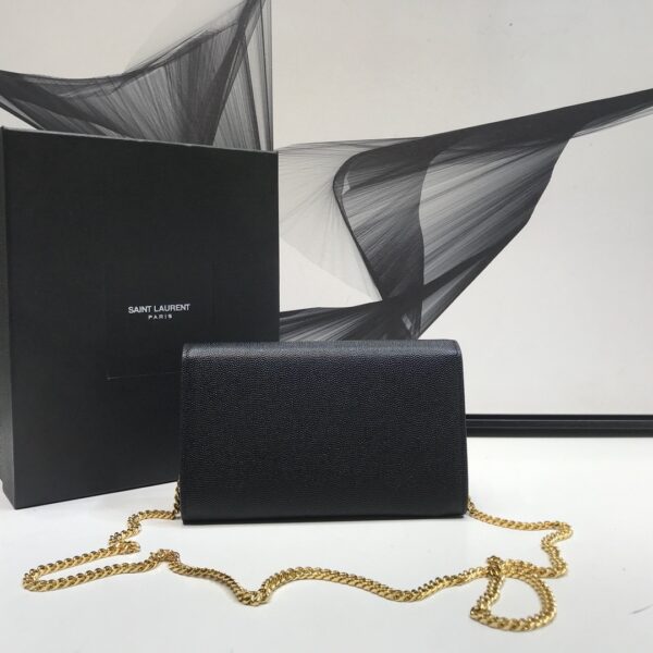 [REP 1:1] Saint Laurent Uptown Chain Wallet Black For Women 7.4in/19cm YSL 6077881GF0J1000