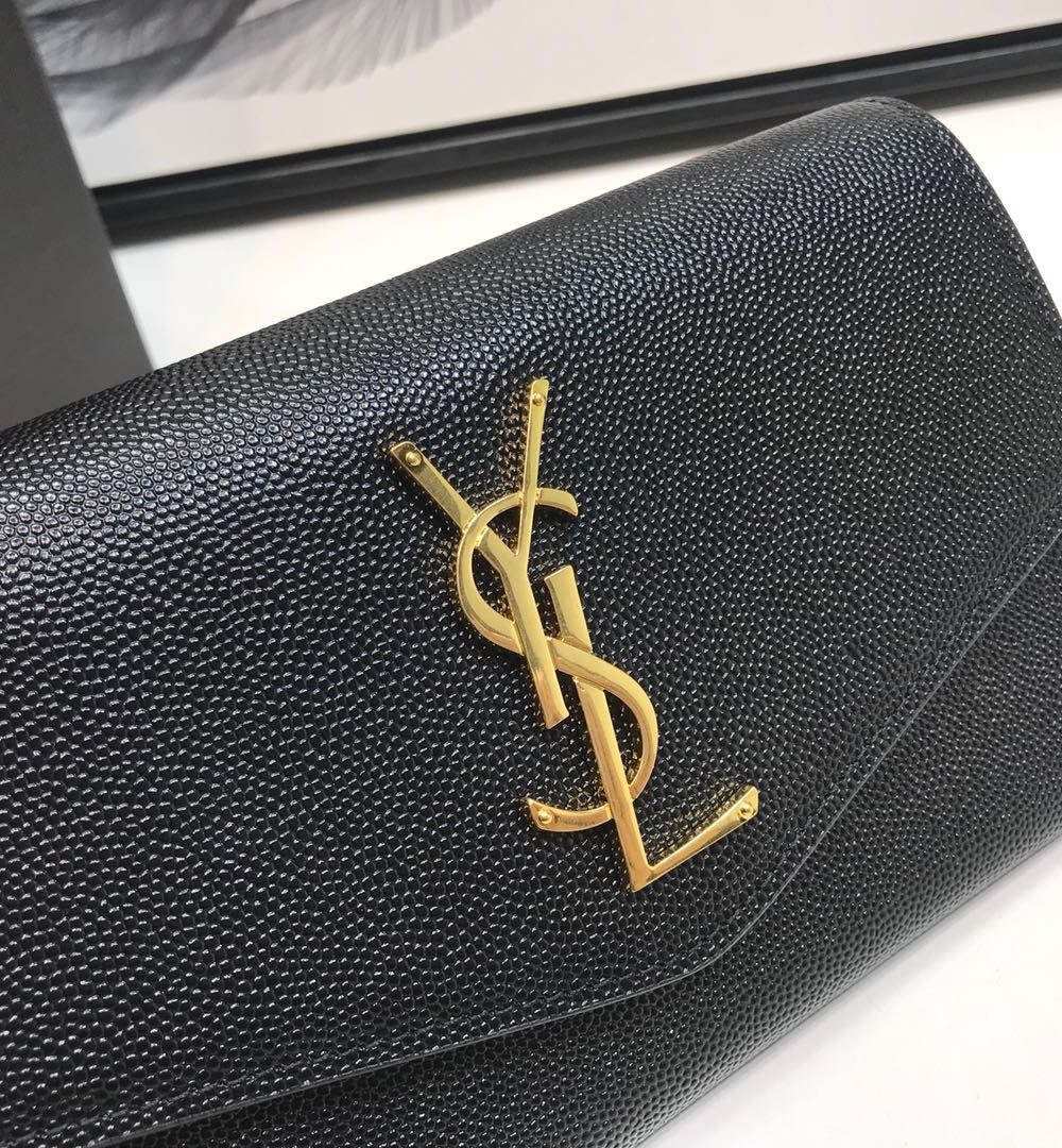 [REP 1:1] Saint Laurent Uptown Chain Wallet Black For Women 7.4in/19cm YSL 6077881GF0J1000