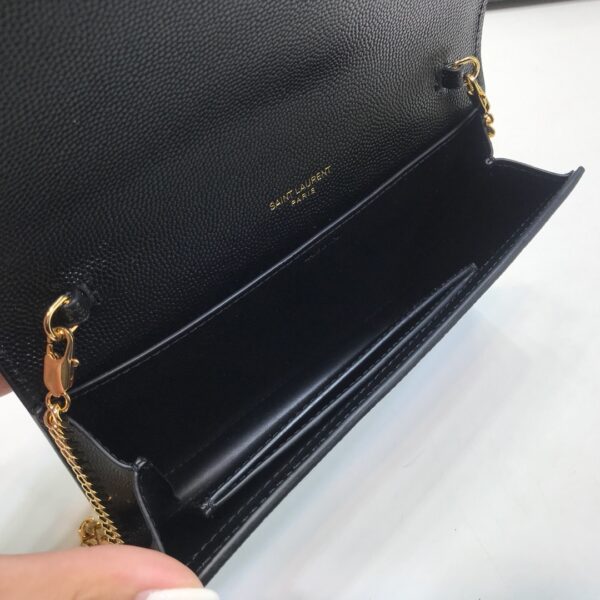 [REP 1:1] Saint Laurent Uptown Chain Wallet Black For Women 7.4in/19cm YSL 6077881GF0J1000