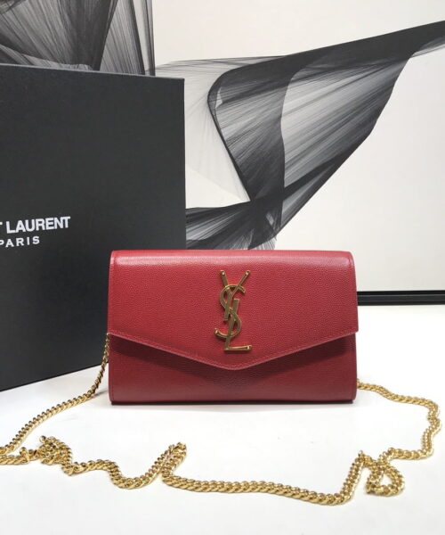 [REP 1:1] Saint Laurent Uptown Chain Wallet Red For Women 7.4in/19cm YSL
