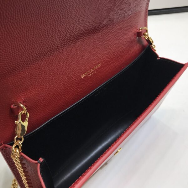 [REP 1:1] Saint Laurent Uptown Chain Wallet Red For Women 7.4in/19cm YSL