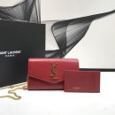 [REP 1:1] Saint Laurent Uptown Chain Wallet Red For Women 7.4in/19cm YSL