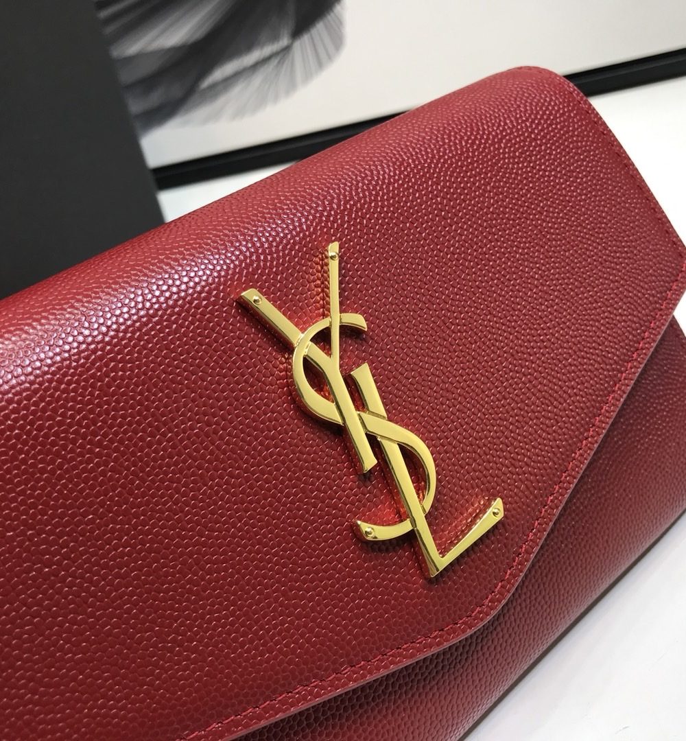 [REP 1:1] Saint Laurent Uptown Chain Wallet Red For Women 7.4in/19cm YSL