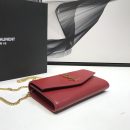 [REP 1:1] Saint Laurent Uptown Chain Wallet Red For Women 7.4in/19cm YSL