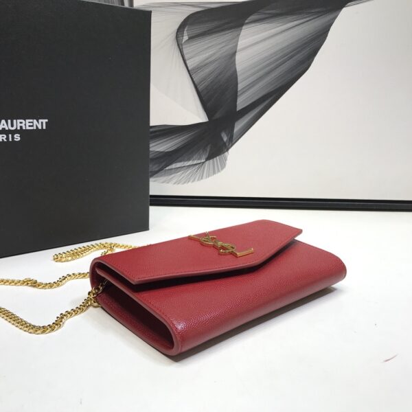 [REP 1:1] Saint Laurent Uptown Chain Wallet Red For Women 7.4in/19cm YSL