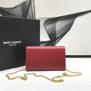 [REP 1:1] Saint Laurent Uptown Chain Wallet Red For Women 7.4in/19cm YSL