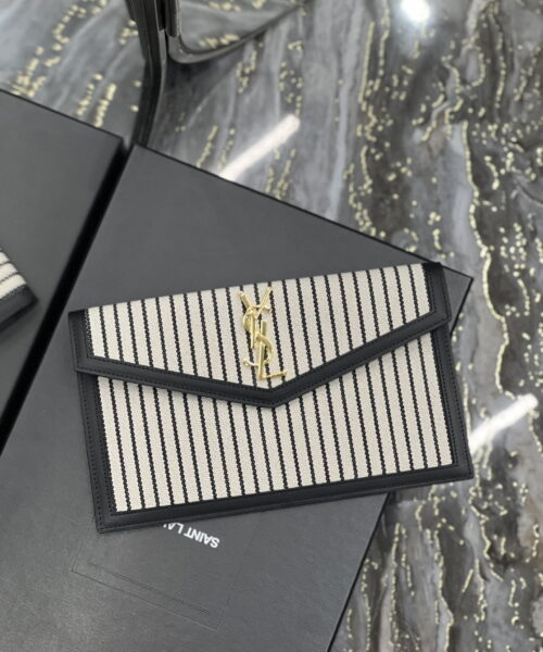[REP 1:1] Saint Laurent Uptown Pouch Cream In Canvas For Women 10.6in/27cm YSL 565739FAACG9583