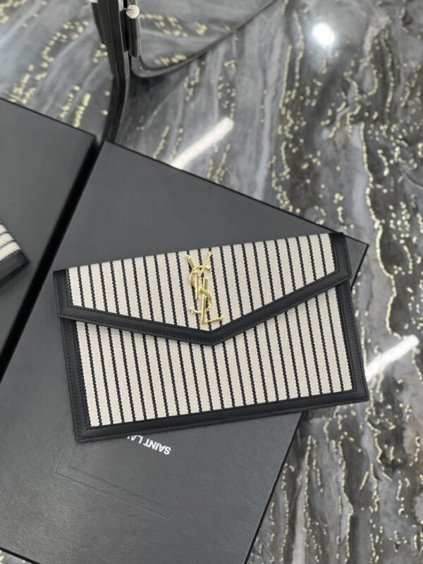 [REP 1:1] Saint Laurent Uptown Pouch Cream In Canvas For Women 10.6in/27cm YSL 565739FAACG9583