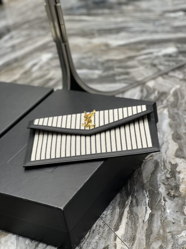 [REP 1:1] Saint Laurent Uptown Pouch Cream In Canvas For Women 10.6in/27cm YSL 565739FAACG9583