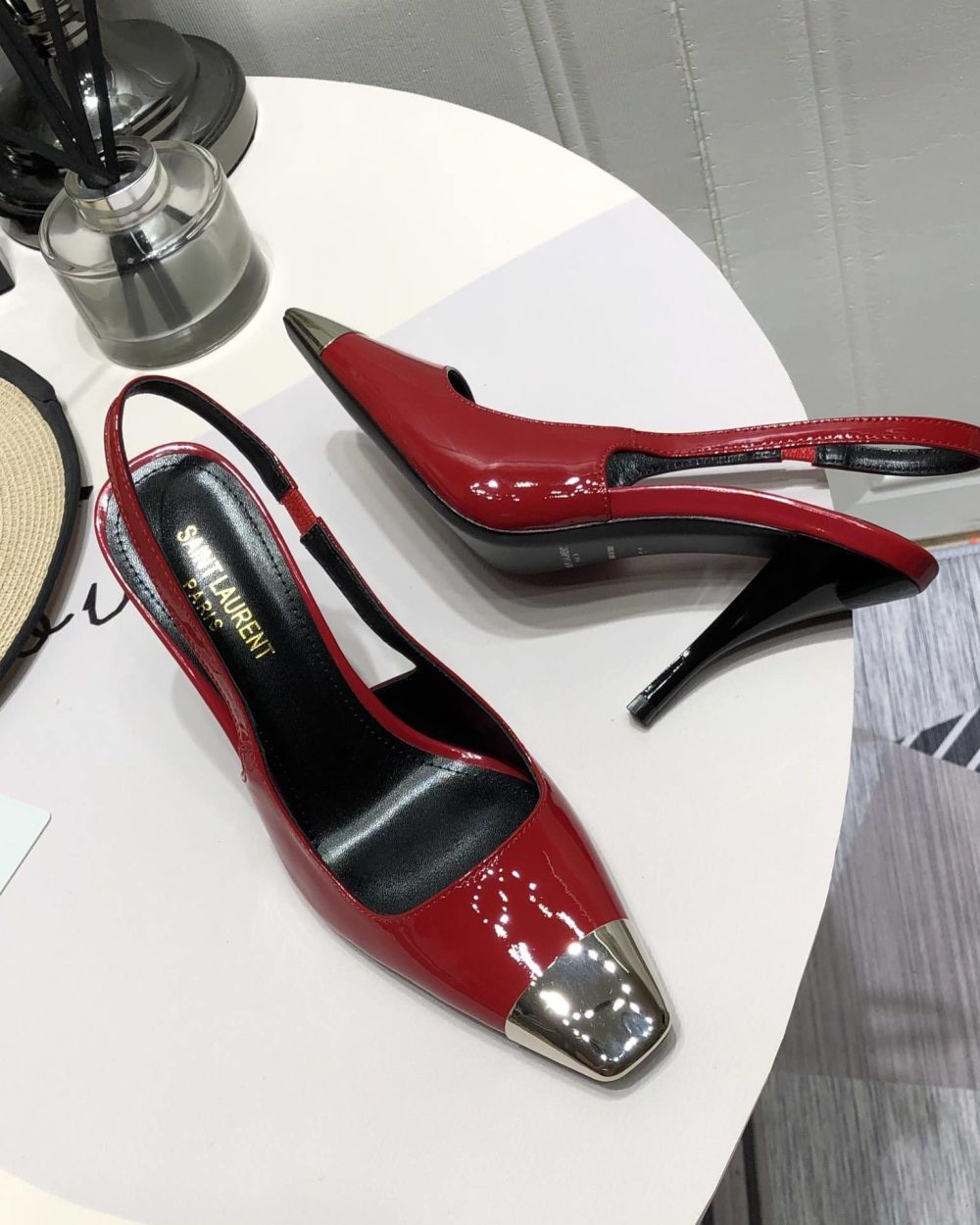 Saint Laurent Women's Blade Slingback Pumps Red For Women YSL