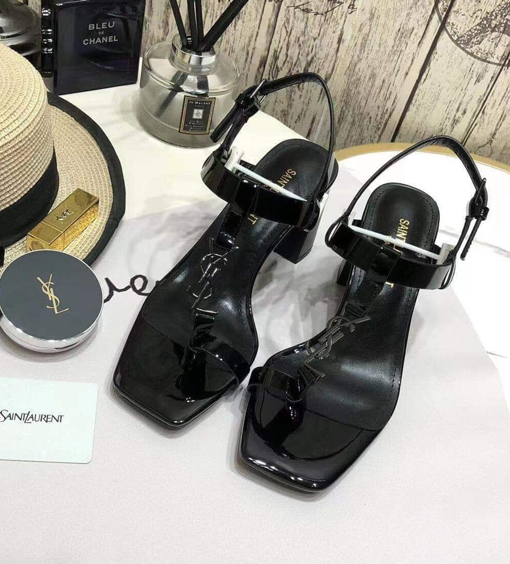 Saint Laurent Women's Cassandra Heeled Sandals Black For Women YSL