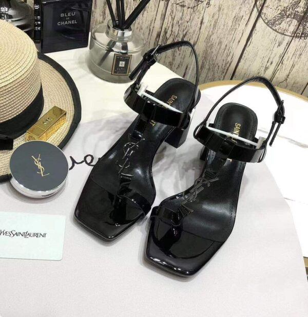 Saint Laurent Women's Cassandra Heeled Sandals Black For Women YSL