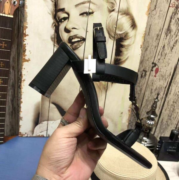 Saint Laurent Women's Cassandra Heeled Sandals Black For Women YSL 658198DWETT1000