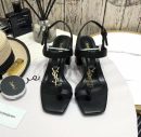 Saint Laurent Women's Cassandra Heeled Sandals Black For Women YSL 658198DWETT1000