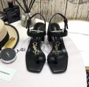 Saint Laurent Women's Cassandra Heeled Sandals Black For Women YSL 658198DWETT1000