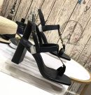 Saint Laurent Women's Cassandra Heeled Sandals Black For Women YSL 658198DWETT1000