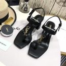 Saint Laurent Women's Cassandra Heeled Sandals Black For Women YSL 658198DWETT1000