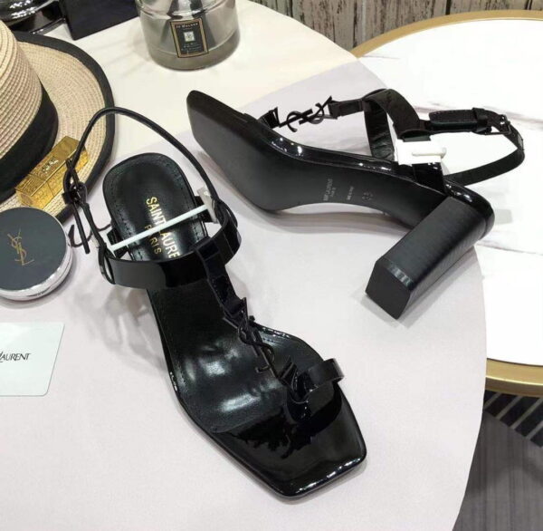 Saint Laurent Women's Cassandra Heeled Sandals Black For Women YSL