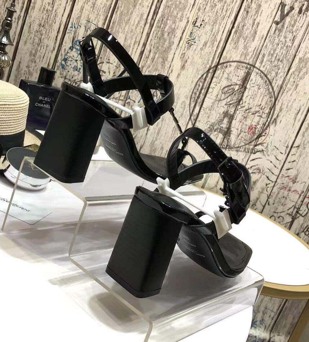 Saint Laurent Women's Cassandra Heeled Sandals Black For Women YSL