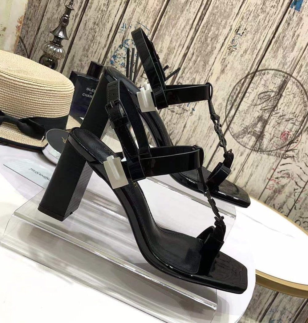 Saint Laurent Women's Cassandra Heeled Sandals Black For Women YSL