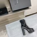 Saint Laurent Women's Cherry Buckle Platform Booties Black For Women YSL 6876621Y8001000
