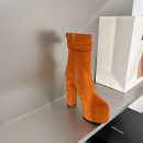 Saint Laurent Women's Cherry Buckle Platform Booties Orange For Women YSL