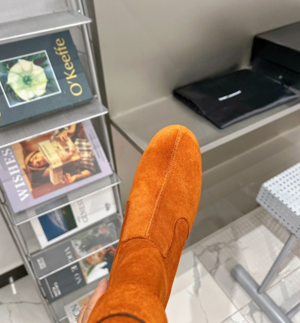 Saint Laurent Women's Cherry Buckle Platform Booties Orange For Women YSL