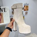 Saint Laurent Women's Cherry Buckle Platform Booties White For Women YSL