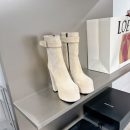 Saint Laurent Women's Cherry Buckle Platform Booties White For Women YSL