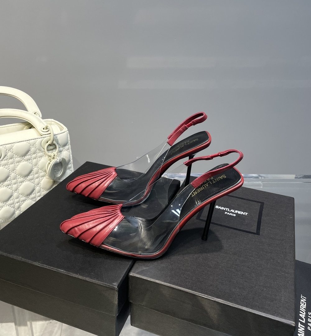 Saint Laurent Women's Chica Slingback Pumps Dark Pink For Women YSL